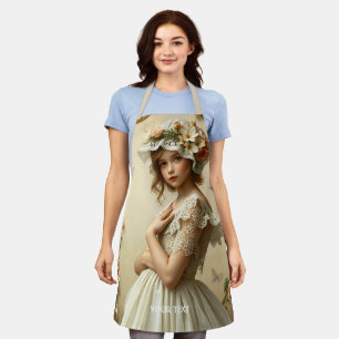 Delantal Flores de Chica victoriana mullidas