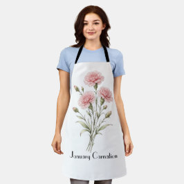 Delantal Flores de Clavel de Enero