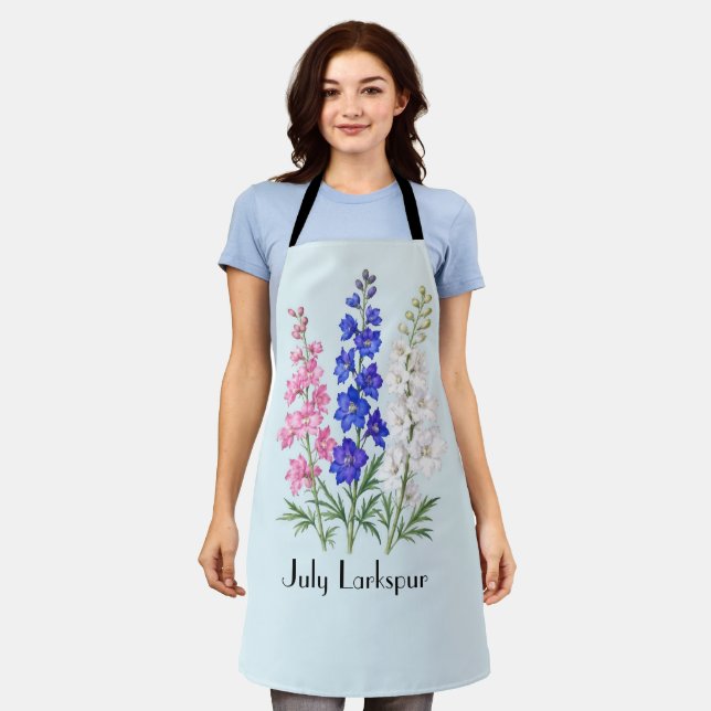Delantal Flores de Delphinium de Julio  (Gastado)