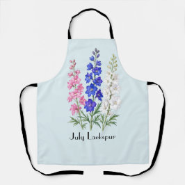 Delantal Flores de Delphinium de Julio 