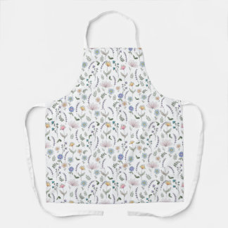 Delantal Flores de doodle acuáticas de primavera