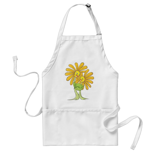 Delantal Flores de encargo del dibujo animado que se (Frente)