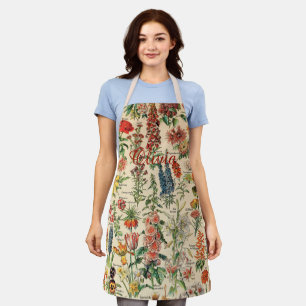 Delantal Flores de época (con nombre personalizado) Apron