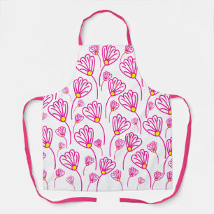 Delantal Flores de flores rosadas florales