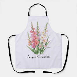 Delantal Flores de Gladiolo de Agosto 