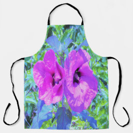 Delantal Flores de Hibiscus púrpura ultravioleta