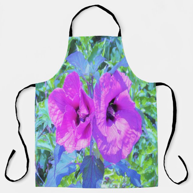Delantal Flores de Hibiscus púrpura ultravioleta (Anverso)
