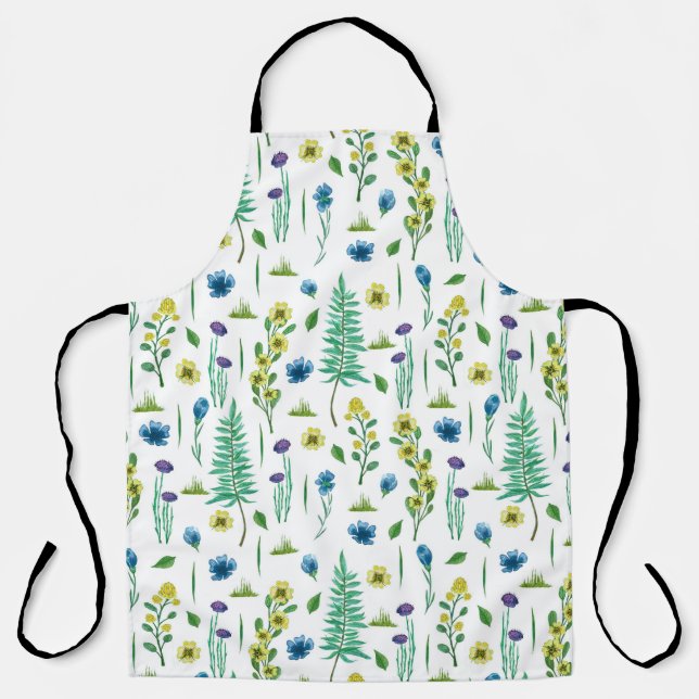 Delantal Flores de hierro patrón de la naturaleza sin mar (Anverso)