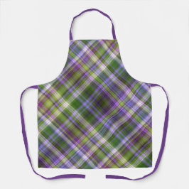 Delantal Flores de iris moradas y verdes