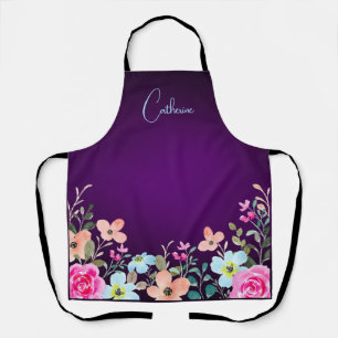 Delantal Flores de jardín morado