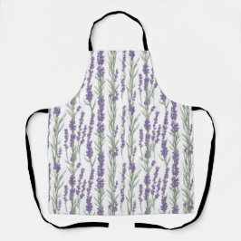 Delantal Flores de lavanda a la acuarela