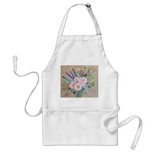 Delantal Flores de lavanda de Bouquet peonies Rustic