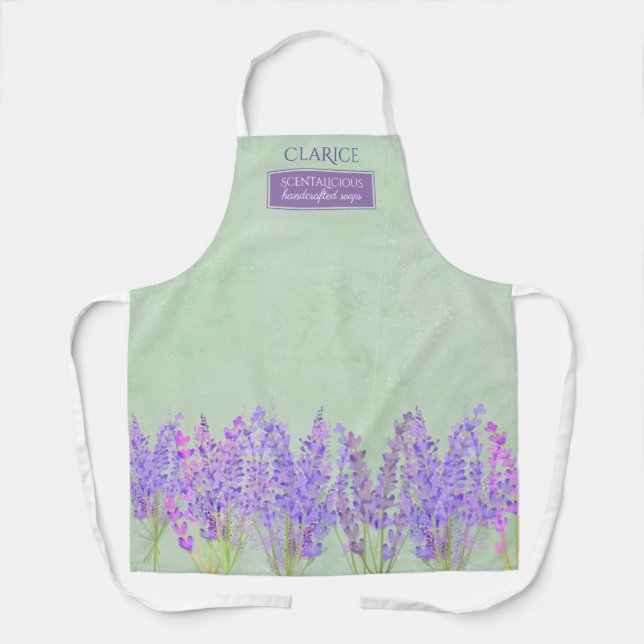 Delantal Flores de lavanda espectáculo artesanal de jabón (Anverso)