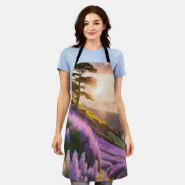 Delantal Flores de Lilac florecen en las colinas al atardec