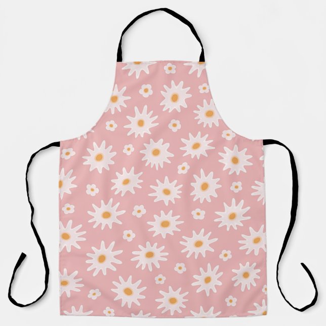 Delantal Flores de margarita sin fisuras. Fondo floral (Anverso)