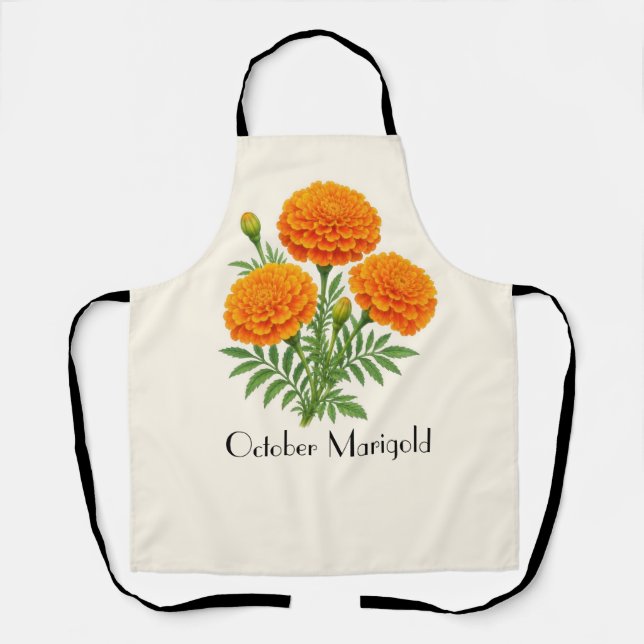 Delantal Flores de Marigold de Octubre  (Anverso)