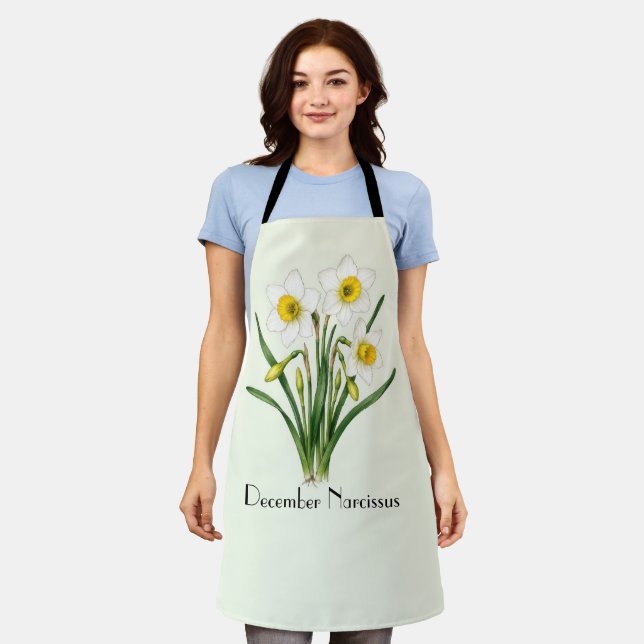 Delantal Flores de Narciso de Diciembre (Gastado)