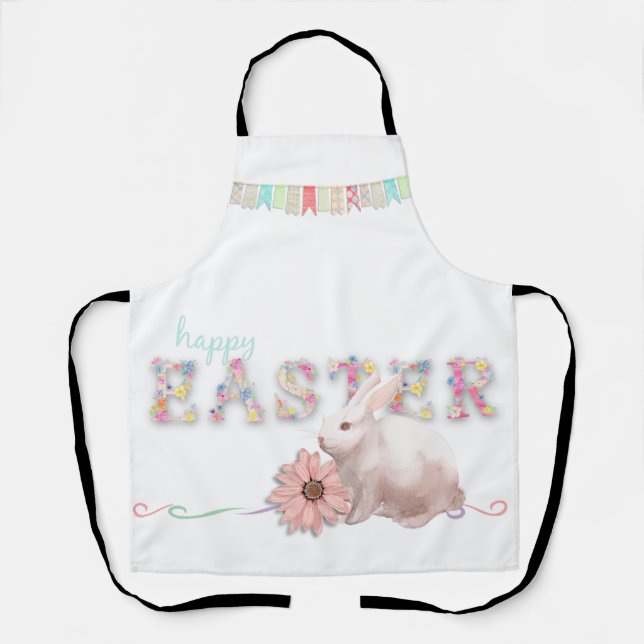 Delantal Flores de Pascua, Bunting & Bunny (Anverso)
