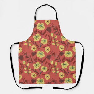 Delantal Flores de patrón sin soldadura floral amarillas y