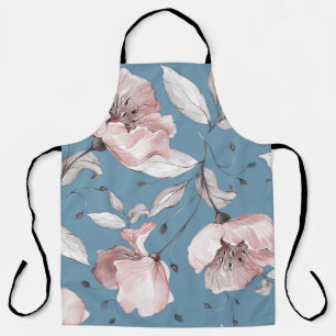 Delantal Flores de primavera, hojas, diseño sin fisuras