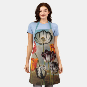 Delantal Flores de Tulipán Variados Vintage en un Paisaje