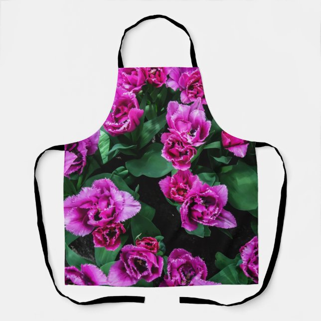 Delantal Flores de tulipanes rosados (Anverso)