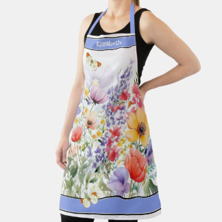 Delantal Flores de verano coloridas y personalizadas en Bon