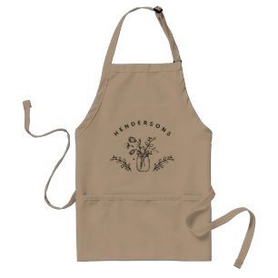Delantal Flores de yate rusticas de texto Personalizado