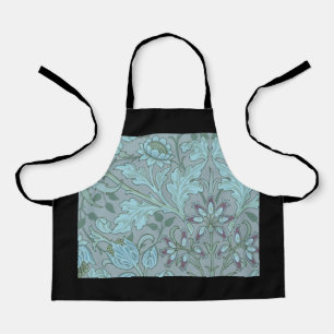 Delantal Flores Decorativas de Azul Pastel