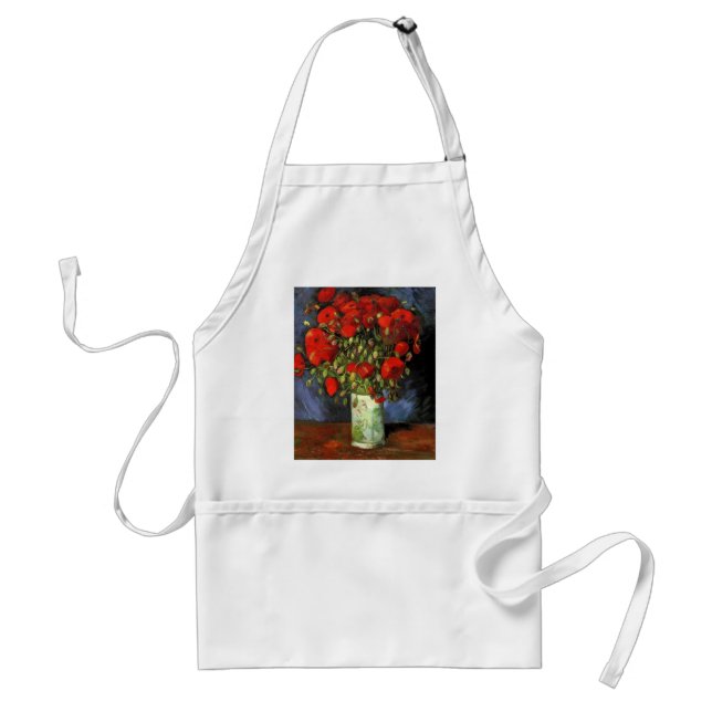 Delantal Flores del florero de los flores de la pintura del (Frente)