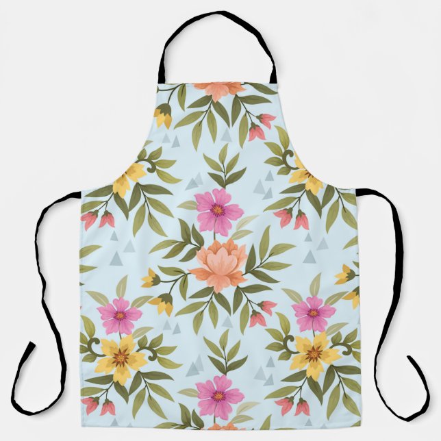 Delantal Flores Dibujadas a Mano Coloridas (Anverso)