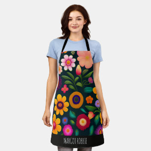 Delantal Flores exóticas patrón colorido