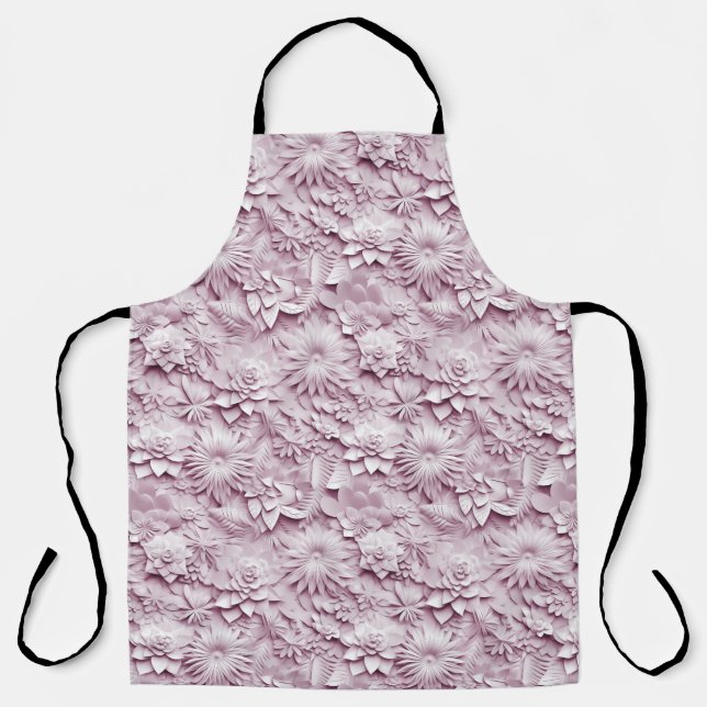 Delantal Flores Florales Rosa Apron (Anverso)