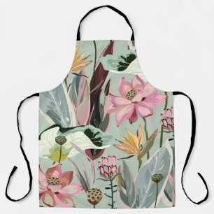 Delantal Flores grandes Ilustracion floral vintage