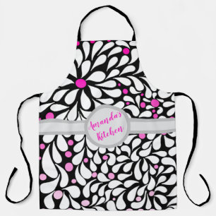 Delantal Flores modernas audaces personalizadas con un colo