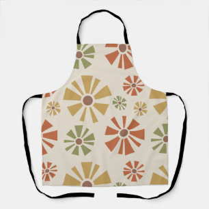 Delantal Flores modernas de medio siglo multicolores