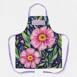 Delantal Flores Modernas Flores Silvestres Femeninas Elegan