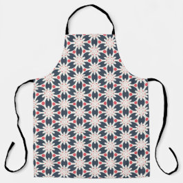 Delantal Flores negras y patrón de puntos rosados