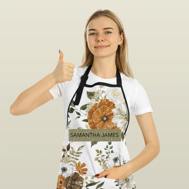 Delantal Flores pasteles modernas y regalo personalizado de (Subido por el creador)