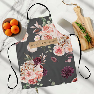 Delantal Flores pasteles modernas y regalo personalizado de