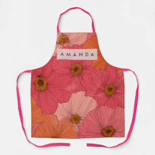Delantal Flores personalizadas caprichosas de coral y meloc