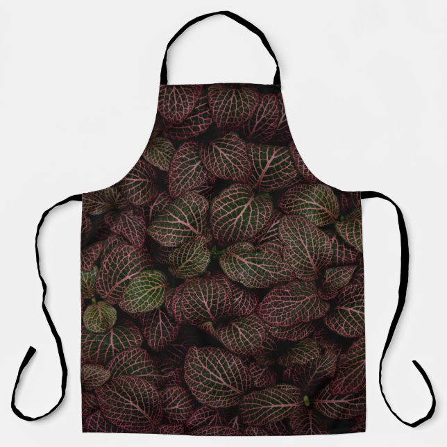 DELANTAL FLORES PETALED MAROON (Anverso)
