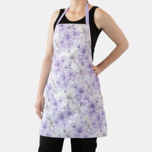 Delantal Flores púrpura delicadas acuarela