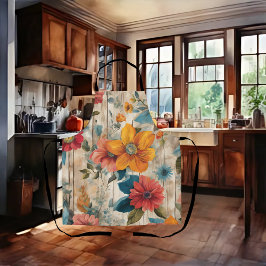 Delantal Flores rusticas coloridas