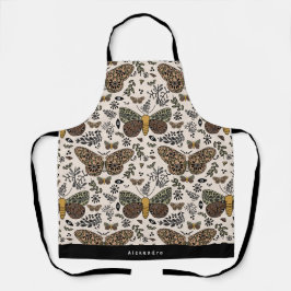 Delantal Flores silvestres bohemias modernas patrón abstrac