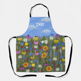 Delantal Flores silvestres con daisies