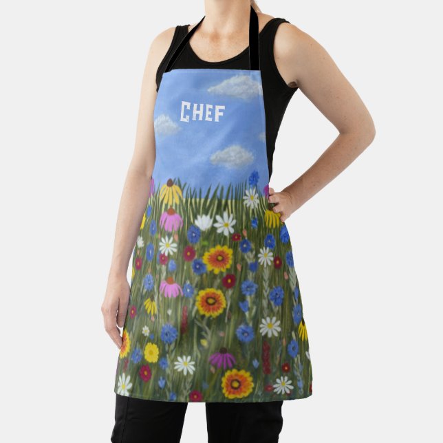 Delantal Flores silvestres con margaritas (in situ)
