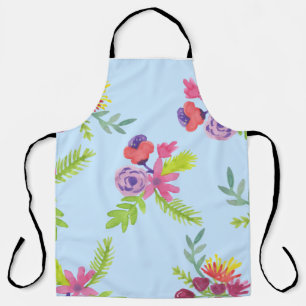Delantal Flores silvestres de color de agua Patrón de piern