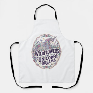 Delantal Flores silvestres de unicornio y sueños de unicorn