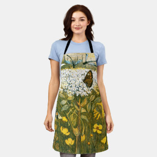 Delantal Flores silvestres, mariposas, prados de estilo Art